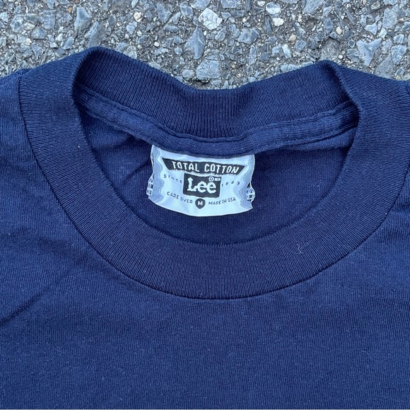 Vintage 90's Late Show With David Letterman Lee 100% Cotton Navy T-Shirt Sz M - Picture 5 of 5